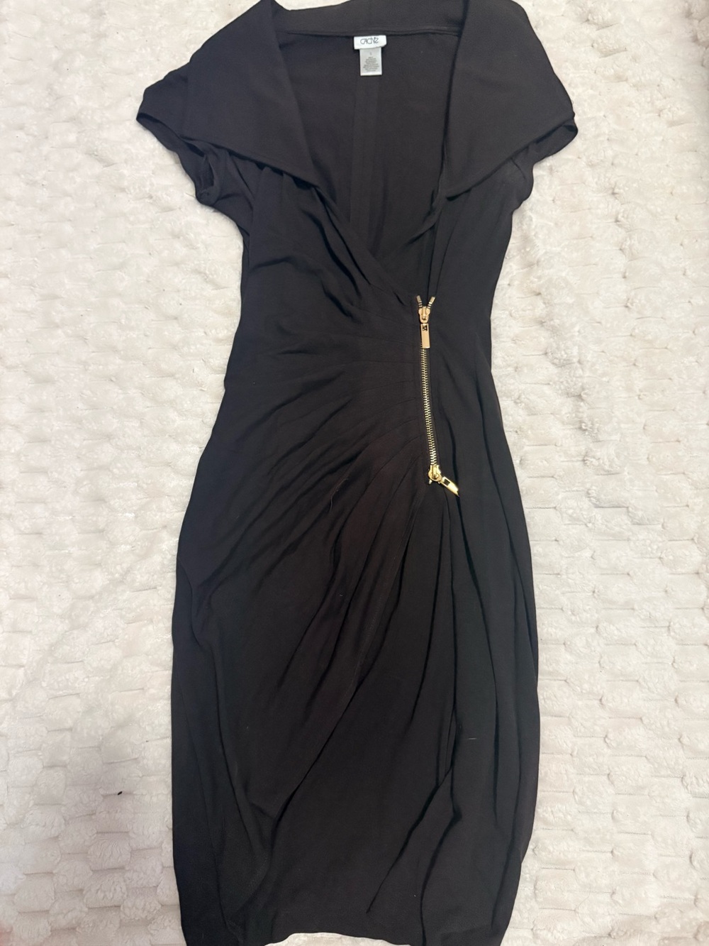 Cache Midi Dress with Gold Zip Detail